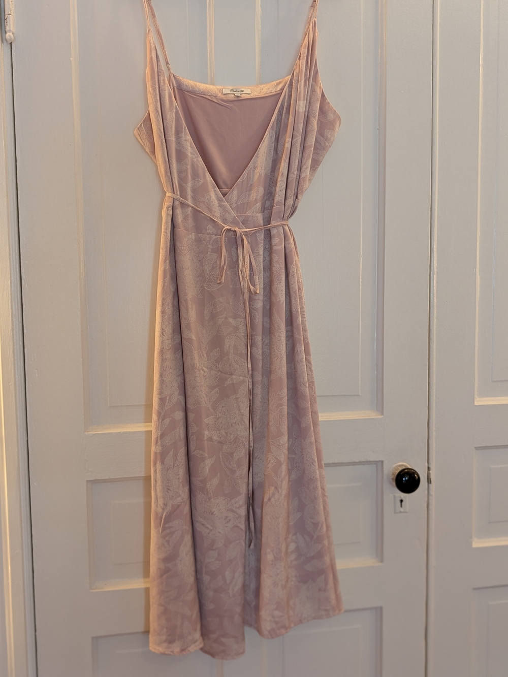 Madewell Pink Floral Wrap Slip Dress